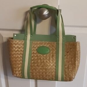 Tommy Hilfiger Wicker and Canvas Bag